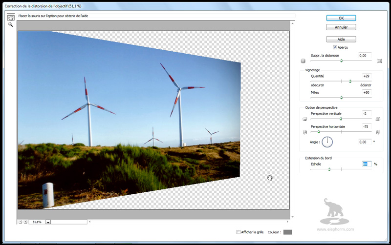 formation_photoshop_elements_9_distorsion_objectif Formation Vidéo sur DVD Apprendre Adobe Photoshop Elements 9