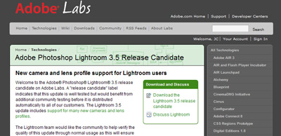 compatibilite_lightroom_raw_3 release candidate Adobe Labs Lightroom
