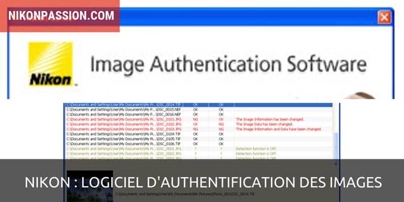 Logiciel authentification d'images Nikon