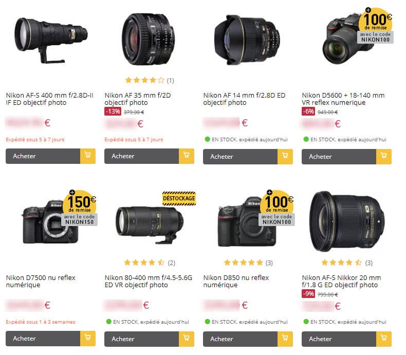 Promotions Nikon chez Miss Numerique