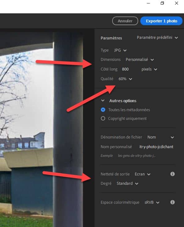 Comment réduire la taille des photos avec Lightroom Cloud