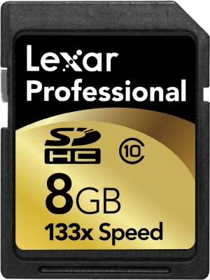 Carte SDHC 133x Professionnelle Lexar , 8Go