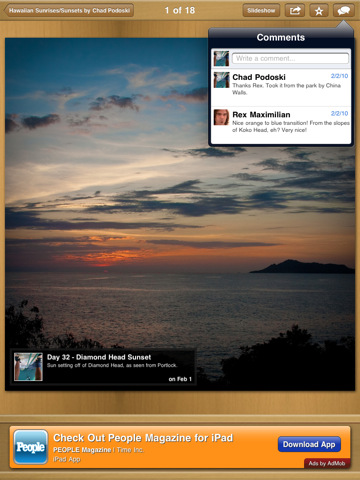 application Flickr pour iPad