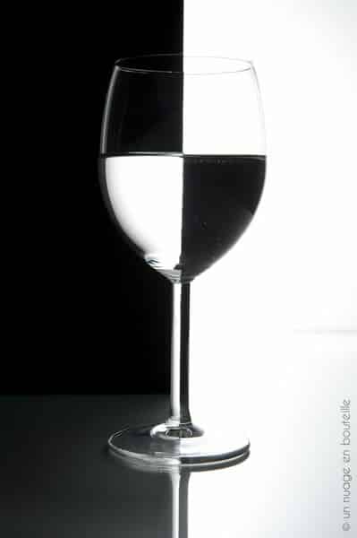 Tutoriel photo de studio le verre noir et blanc