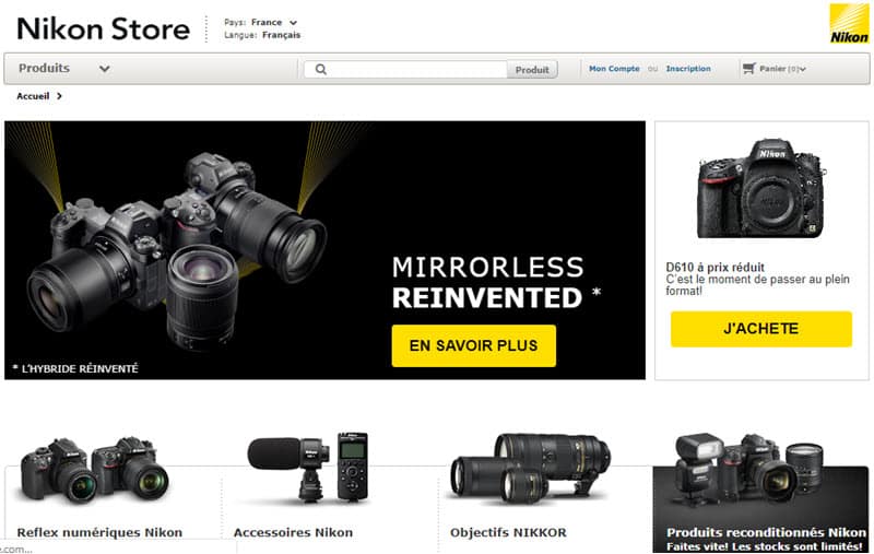 Nikon Store : appareils photo et objectifs Nikon neufs et reconditionnés, offres spéciales, promotions