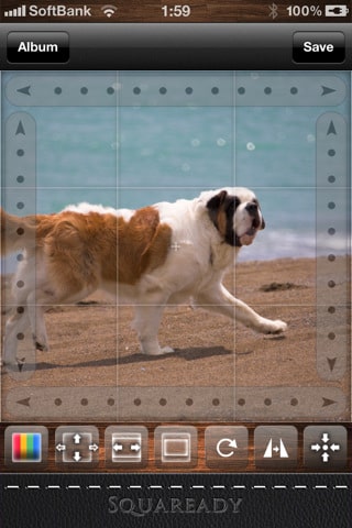 application gratuite iPhone photo de recadrage Squaready