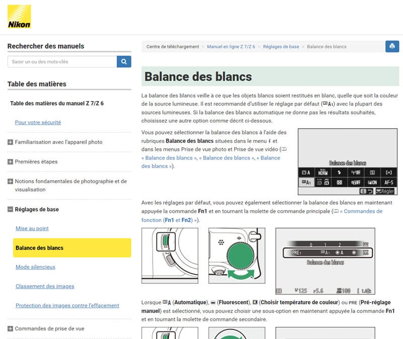 Comment afficher l'aide en ligne Nikon