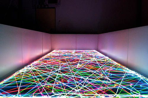 Exemple de Photo Lightpainting faite avec les aspirateurs Roomba