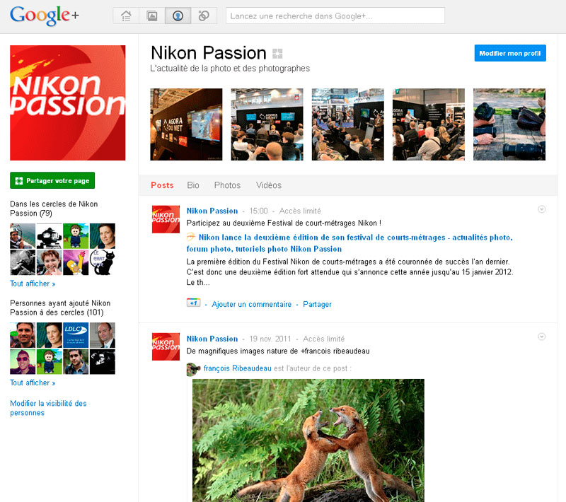 Page Nikon Passion sur Google+ !