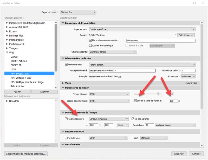 Comment redimensionner une photo dans Lightroom