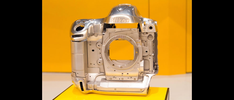 Vue du boîtier en alliage de magnésium du Nikon D4