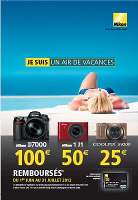 Nikon rembourse jusqu'à 100 euros sur le D7000, le Nikon One J1 et le Coolpix S9200