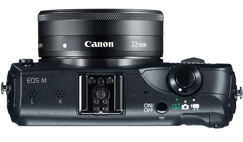 Canon EOS M : vue de dessus