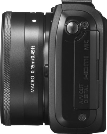 Canon EOS M : vue de coté