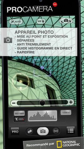 Application photo Procamera pour iPhone - applications photo