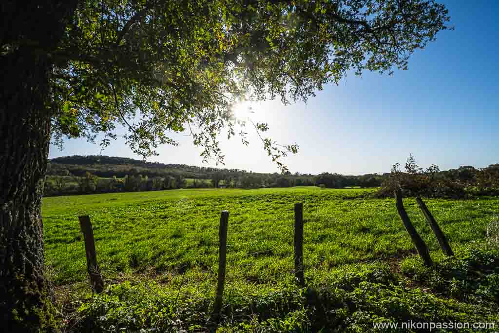 Un paysage du Lot au 14 mm