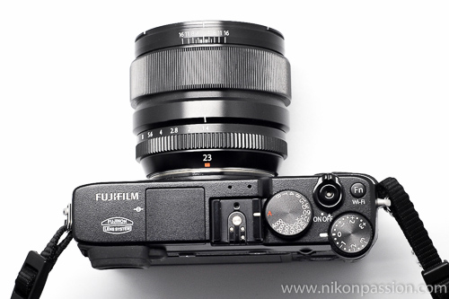 Test Fuji X-E2 molettes de commandes vues de dessus