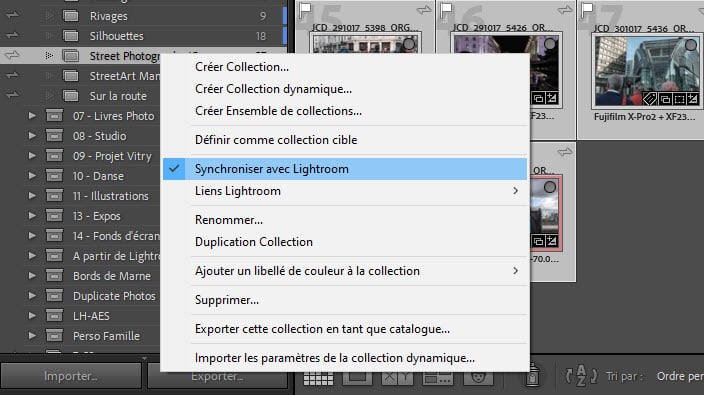 Comment synchroniser une collection de photos avec Lightroom Classic