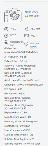 Comment lire les EXIF sur Flickr