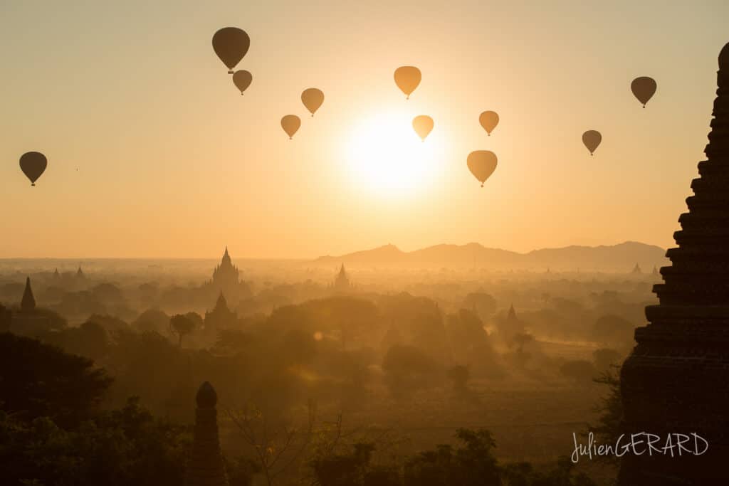 Comment faire des photos depuis une montgolfière - Myanmar - Bagan - © Julien Gérard - tous droits réservés