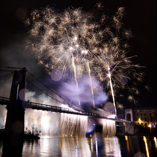 feu d'artifice sur l'eau