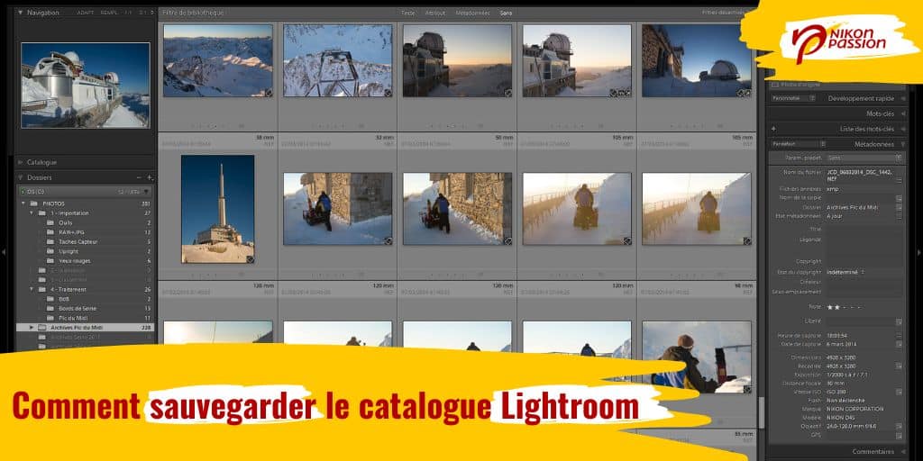 Comment sauvegarder le catalogue Lightroom