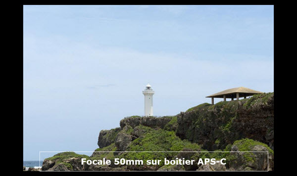 Focale équivalente : Exemple de comparaison objectif 50 mm sur boîtier DX APS-C Nikon