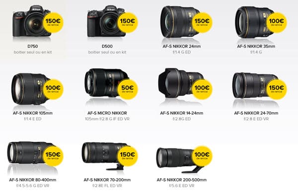 Remises Nikon : jusqu'à 150 euros grâce aux reprises d'anciens matériels photo toutes marques