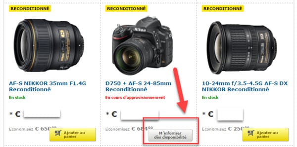 Produits reconditionnés Nikon