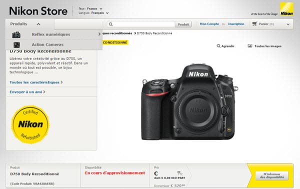 Produits reconditionnés Nikon