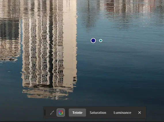 Affichage de la cible avec l'outil couleur de Lightroom CC 2.2