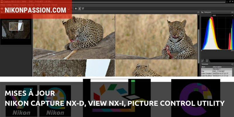 Nikon Capture NX-D, View NX-i et Picture Control Utility, mises à jour des logiciels Nikon