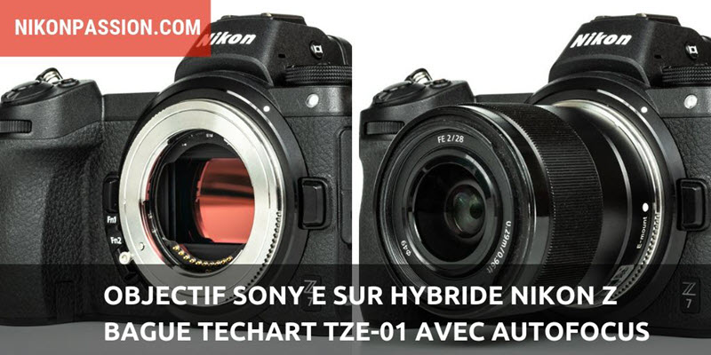 Objectif Sony E sur hybride Nikon Z : bague Techart TZE-01 avec autofocus