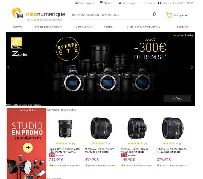 Achat matériel photo site de vente en ligne spécialisé