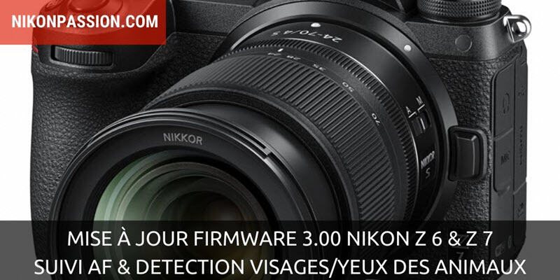 Mise à jour firmware 3.00 pour Nikon Z 6 et Z 7 et 1.10 pour Nikon Z 50 : nouveau suivi AF, Eye-AF animaux et autres améliorations