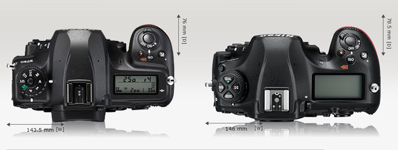 Comparaison Nikon D780 vs D850 dessus