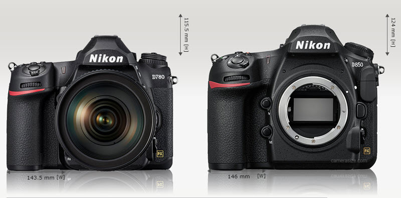 Comparaison Nikon D780 vs D850 face