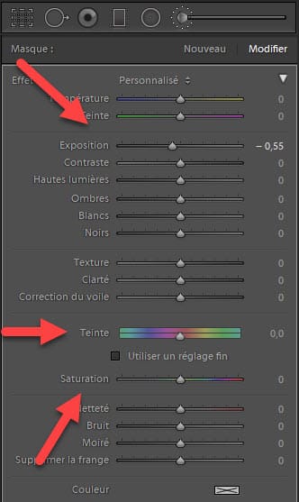 Lightroom Classic / Lightroom curseur teinte