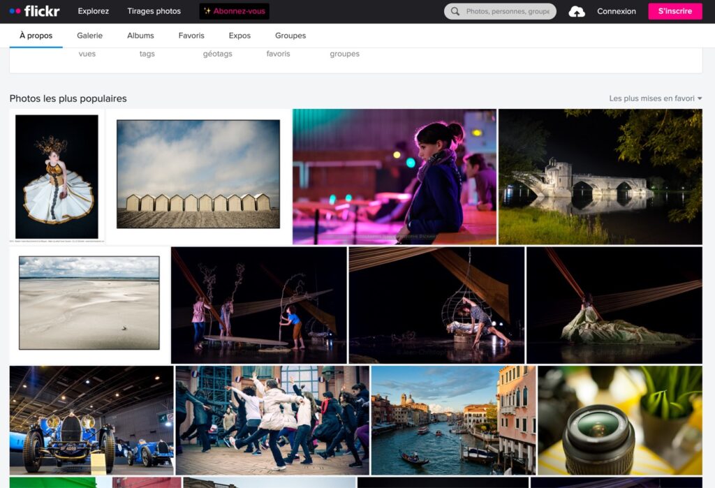 Le Flickr de Jean-Christophe photographe pour l'article "Comment publier ses photos sur le web : le guide complet pour faire les bons choix – 1/8"
