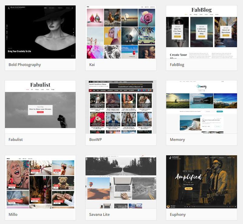 Exemple de modèles de blog WordPress pour les photographes