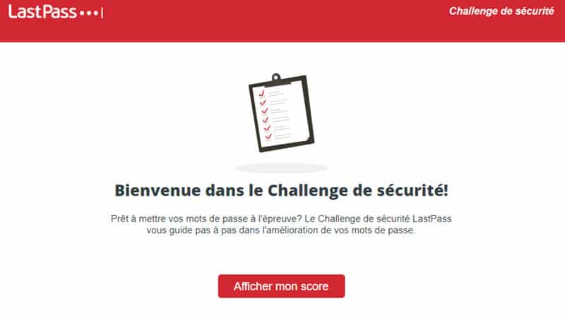 Challenge de sécurité Lastpass