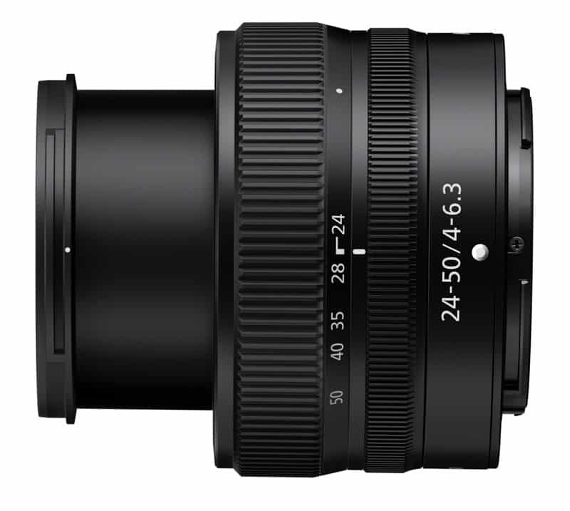 le NIKKOR Z 24-50 mm f/4-6.3 en position ouverte