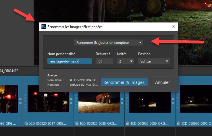 DxO PhotoLab 4 : renommage par lots des photos