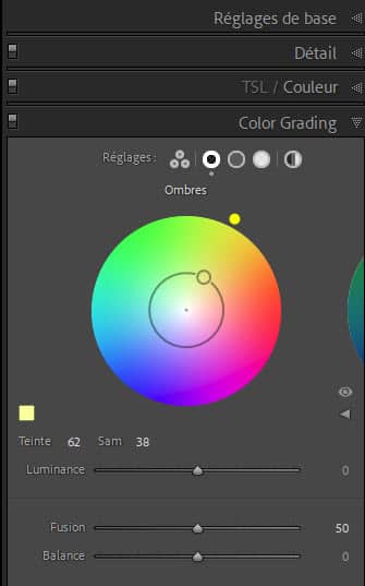 Lightroom Classic, outil Color Grading