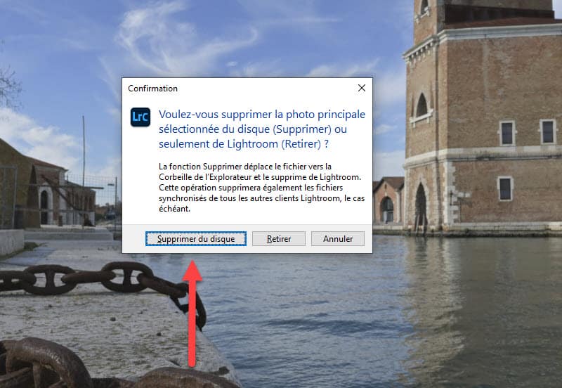 Supprimer une photo de Lightroom Classic ne supprime pas l'original