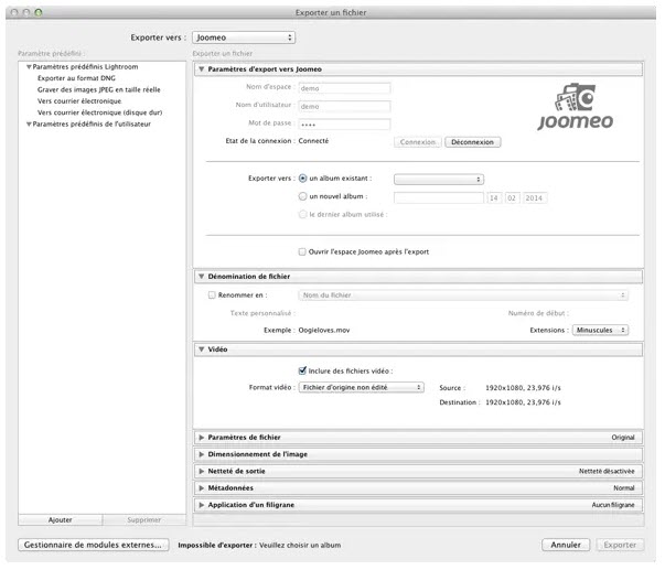 Plugin Lightroom Classic Joomeo