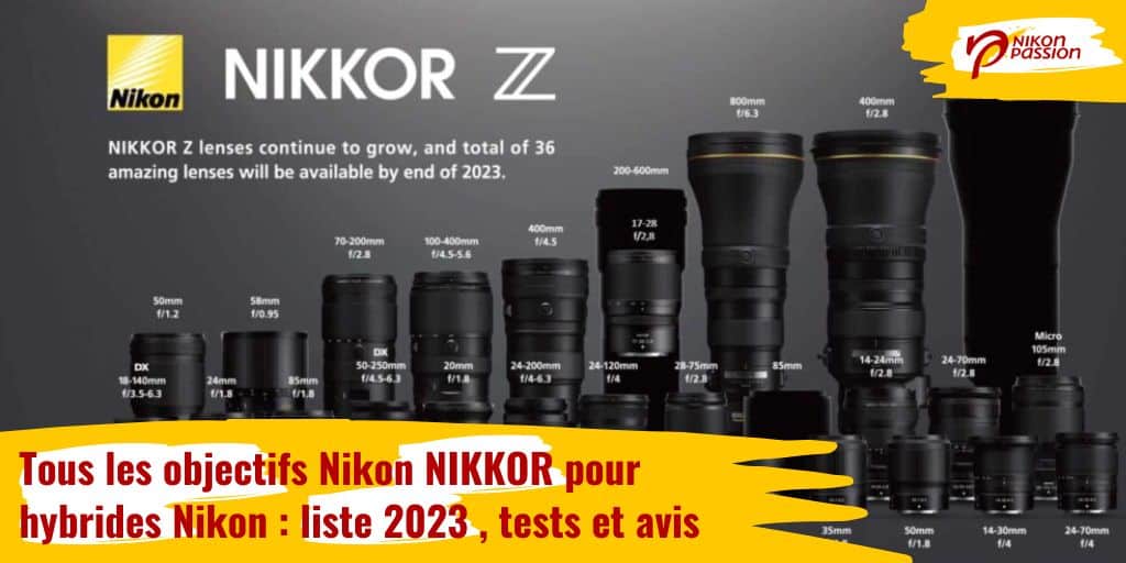 Roadmap objectifs Nikkor Z pour hybrides Nikon plein format
