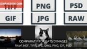 Comparatif formats d'images : RAW, NEF, TIFF, JPG, DNG, PNG, GIF, PSD
