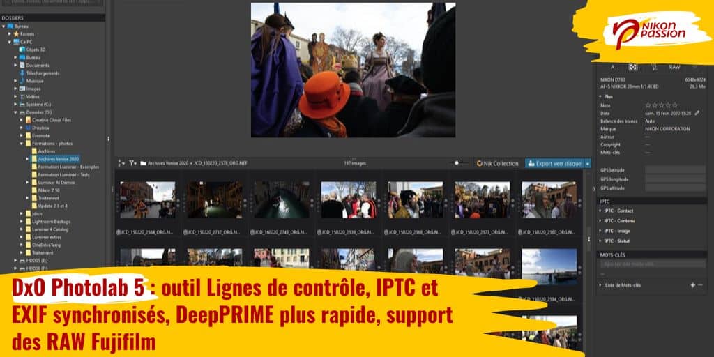 DxO Photolab 5 : outil Lignes de contrôle, IPTC et EXIF synchronisés, DeepPRIME plus rapide, support des RAW Fujifilm