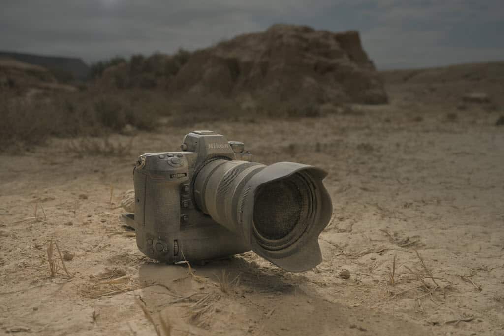 Nikon Z 9 recouvert de poussière